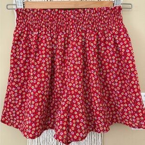 Zara Red Floral Kids Shorts